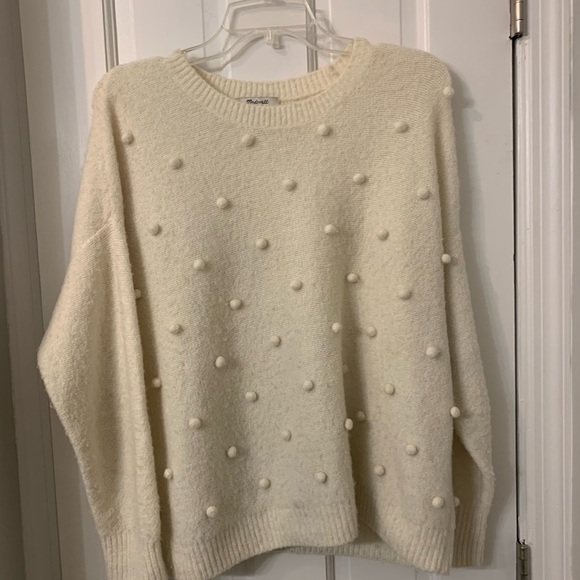 Madewell small bobble sweater cream color alpaca blend GUC - Picture 3 of 6